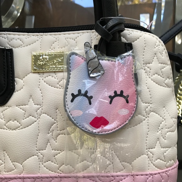 BETSEY JOHNSON Cream/Taupe Unicorn Kitty Bag! 🦄🐱 - Picture 4 of 8